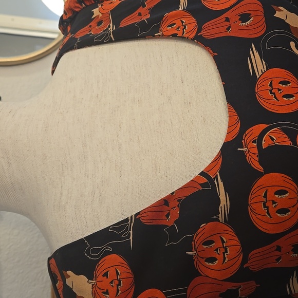 Halloween Pumpkin Cat Print Dress, Collectif, 10UK, NWOT - Picture 10 of 14